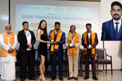 ಥೈಲೆಂಡ್ ಗ್ಲೋಬಲ್ ಯೋಗ ಫೆಸ್ಟಿವಲ್–2026ರಲ್ಲಿ ಬಳ್ಳಾರಿ ಜಿಲ್ಲೆಯ ಯೋಗ ಶಿಕ್ಷಕ ಎಸ್ ಆರ್ ಕೆ ಯೋಗ ಕೇಂದ್ರದ,ಎ. ರಾಘವೇಂದ್ರ ಅವರಿಗೆ ‘ಯೋಗ ವಾಹಕ’ ಪ್ರಶಸ್ತಿ